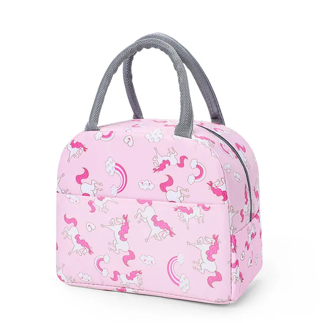 1PCs Fresh Cooler Bags Waterproof Nylon Portable Zipper Thermal Oxford Lunch Bags For Women Convenient Lunch Box Tote Food Bags X