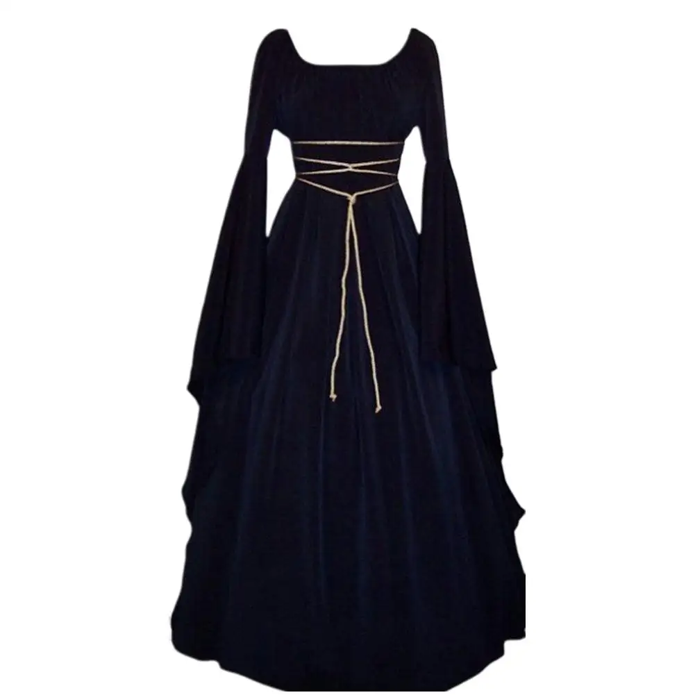 

Female Royal Style Long Dresses Long Sleeve Dress Round Collar Irregular Palace Dress for Halloween Party Halloween Costume