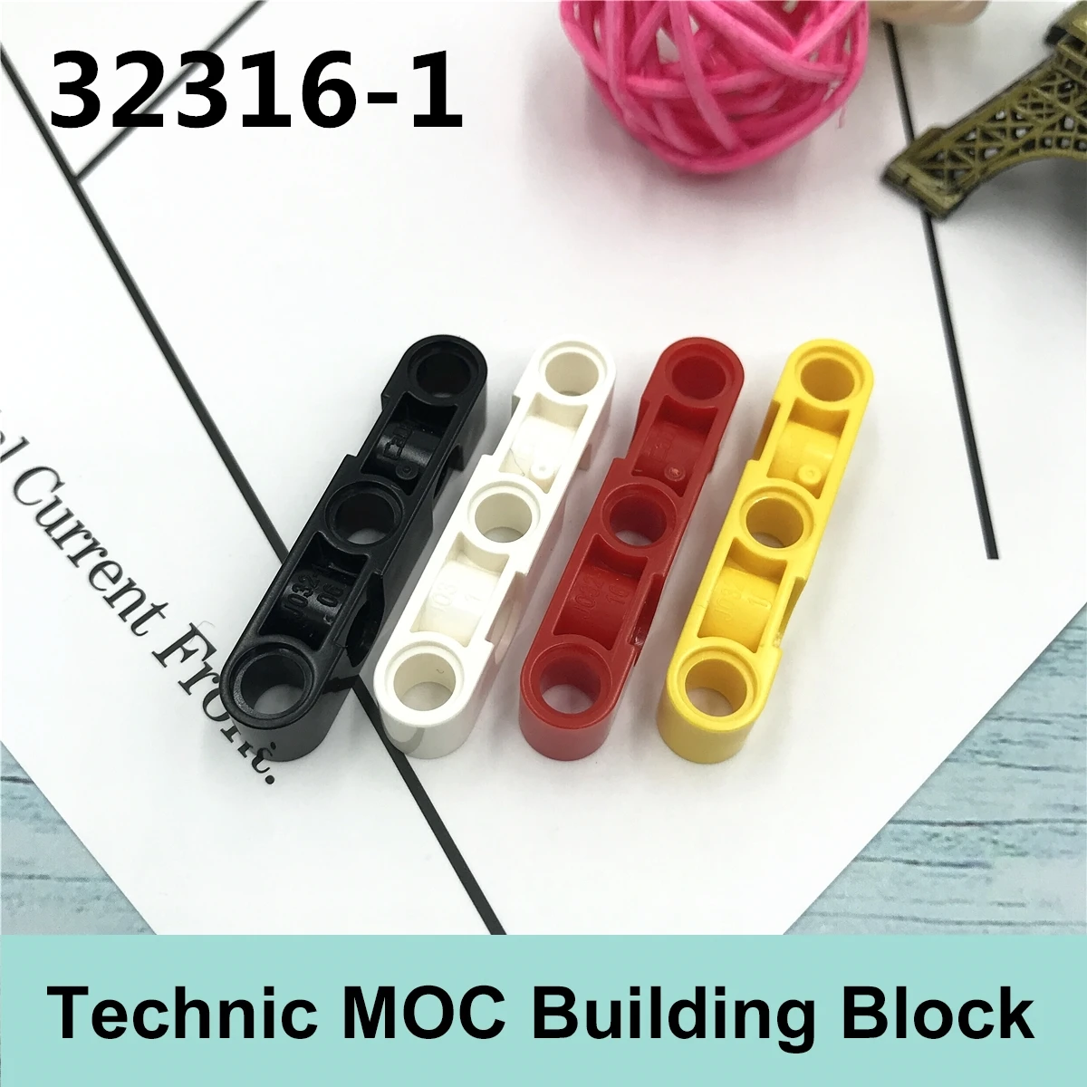 [MOC 허브] 10PCS 기술 빌딩 블록 부품 주요 브랜드 기술 부품과 호환 32316-1 1x5 선물 완구