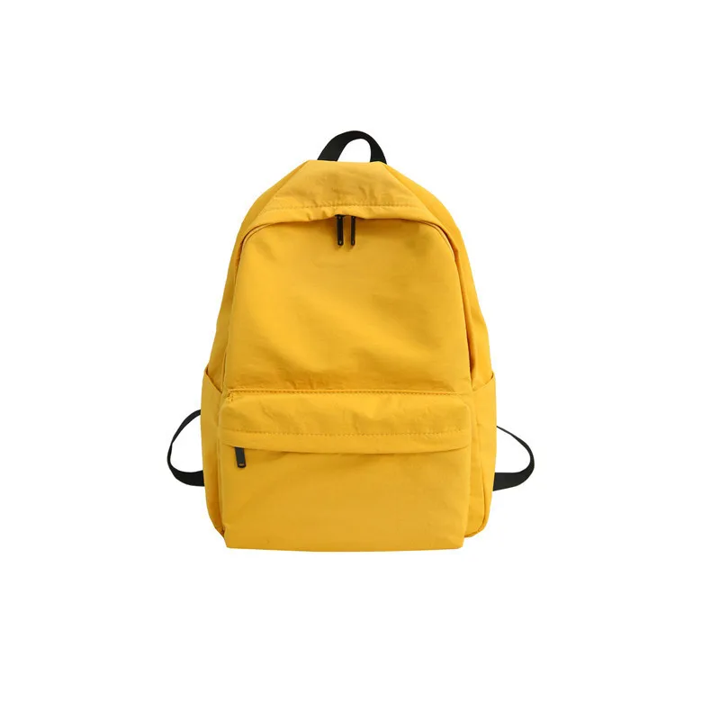 yellow Однотонный холщовый рюкзак для подростков, женская повседневная школьная сумка большой вместимости, Простой Школьный Рюкзак Для Путешествий Mochila - Цвет: yellow