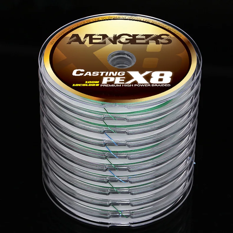 

8 Series 100 M Five-color 10 lian pan 100 0 m pe Dyneema Fishing Line Anti-Bite Braided Wire Rock Fishing Road