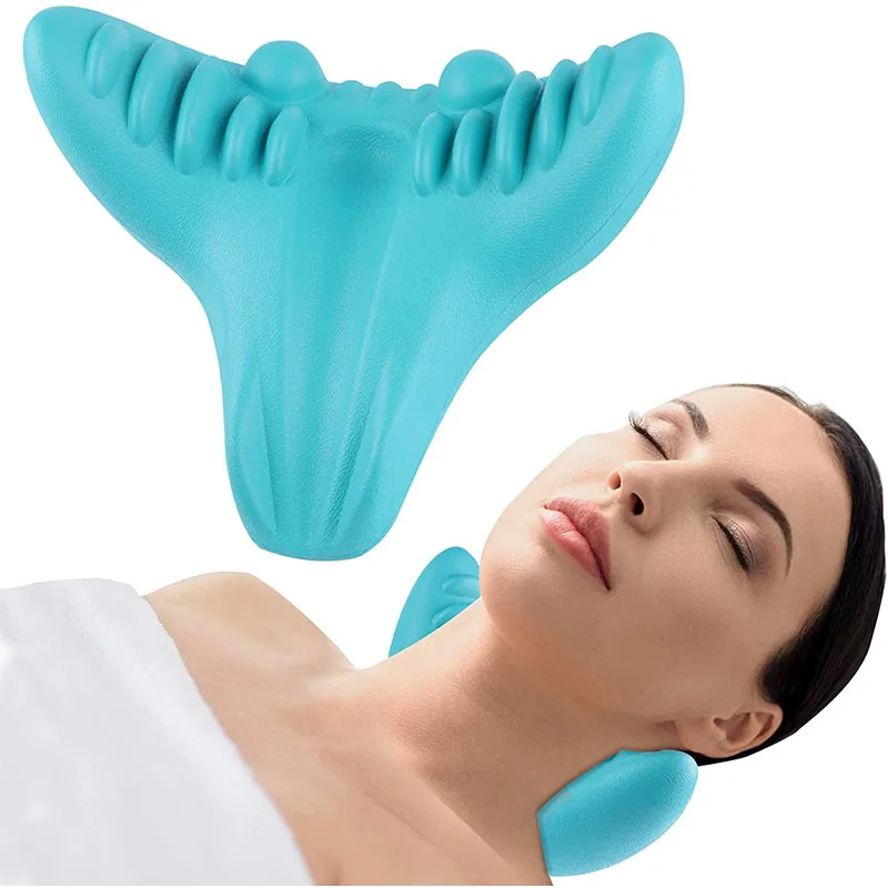 Cervical Traction Shoulder Neck Stretcher Pillow Pain Relief Trigger Point Acupressure Massage Therapy For Muscle Tension Relief