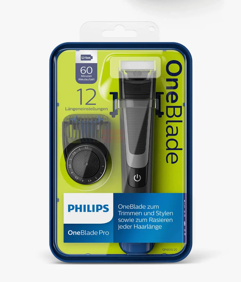 Профессиональная моющаяся Электробритва Philips QP6510 с комфортной режущей системой 60 мин беспроводное использование/Зарядка 1 ч для Мужской бритвы