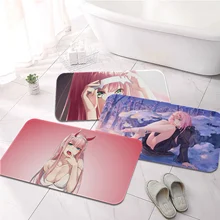 

Zero Two Darling in the FranXX Printed Flannel Floor Mat Bathroom Decor Carpet Non-Slip For Living Room Kitchen welcome Doormat