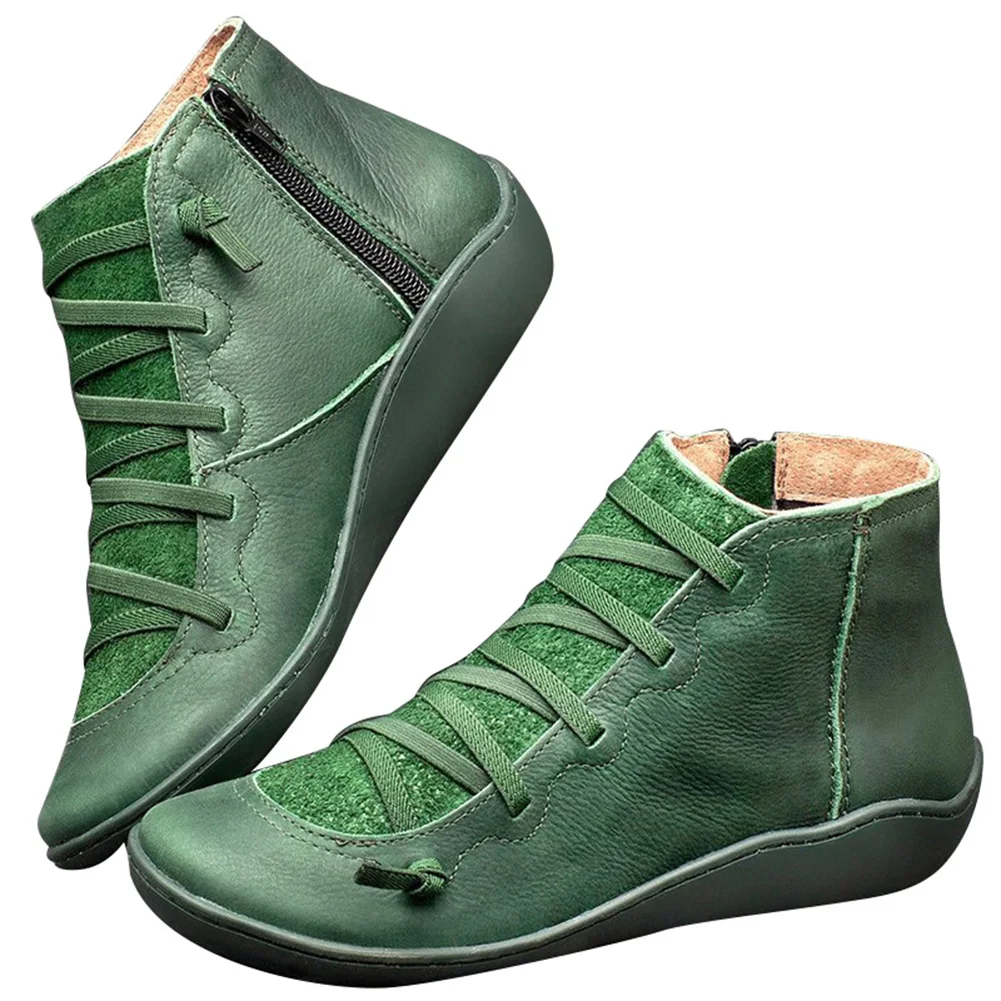 Высококачественные женские осенние повседневные ботильоны из искусственной кожи на шнуровке ботинки на плоской подошве британский стиль N66