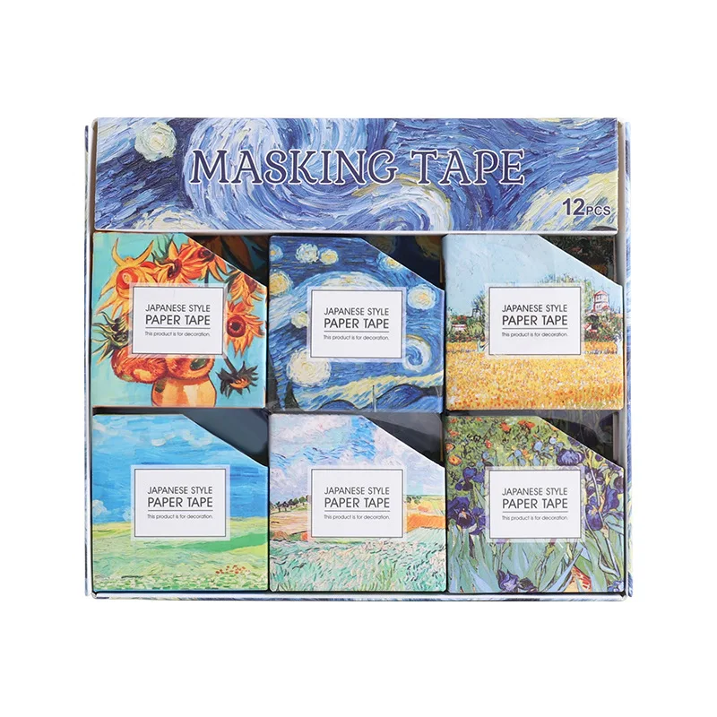 크리 에이 티브 Japanse 반 고흐 기사 시리즈 washi 테이프 학교 학생 키즈 scrapbooking 저널 DIY maksin..