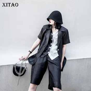 

XITAO Original Personality 3 Piece Outfits for Women Fashion Streetwear Wild Vest Shirt Trend Loose Women Clothes 2020 XJ4851