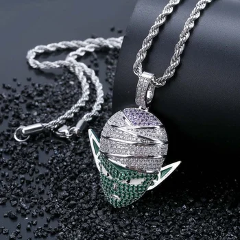 

FDLK Hip Hop Jewelry Dragon Ball Iced Out Chain Anime Piccolo Pendant Cubic Zircon Creative Necklace for Men's Women's Gift