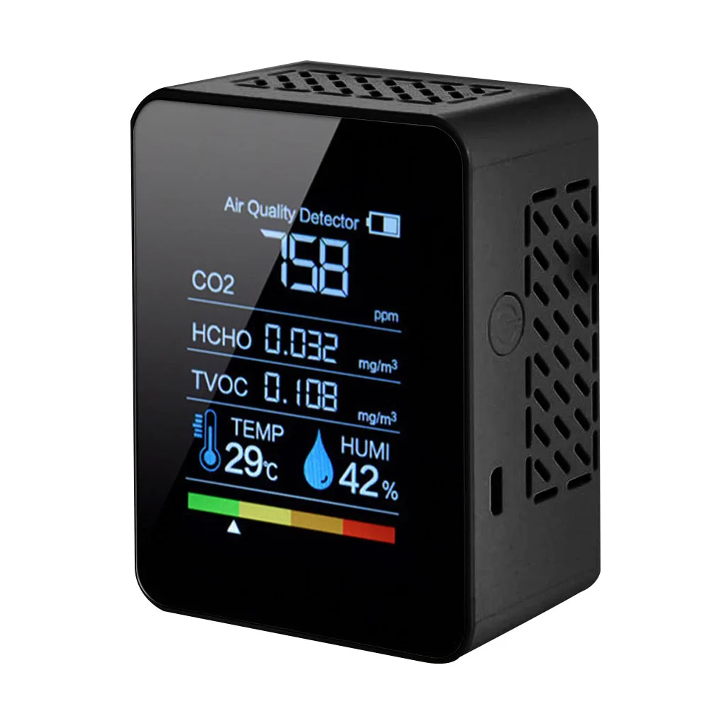 Xiaomi NEW 5in1 CO2 Meter Digital Temperature Humidity Tester Carbon Dioxide TVOC HCHO Detector Air Quality Monitor 