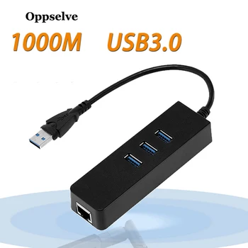 

Oppselve USB Ethernet USB 3.0 2.0 to RJ45 HUB for Xiaomi Mi Ethernet Adapter Network Card USB Lan For Windows iOS Headphones