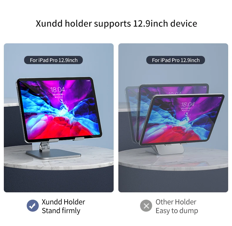 Xundd Tablet Stand For iPad Pro 12.9 Foldable Tablet 7