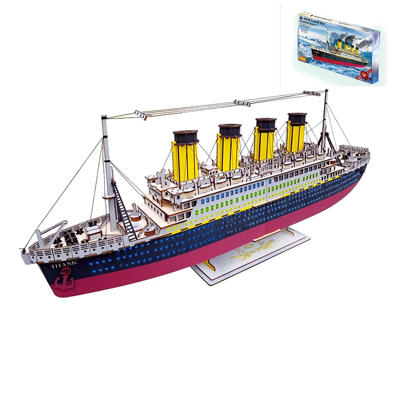 Новинка, строительные блоки titanic, деревянная лодка, корабль, лодка, модель, игрушка, строительные блоки, сделай сам, развивающая игрушка для детей, подарки - Цвет: no box
