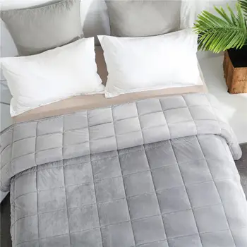 

Thickened Velvet Gravity Weighted Blanket Glass Beads Ventilation Relieve Stress Autism Anxiety Disorders Adults Blanket