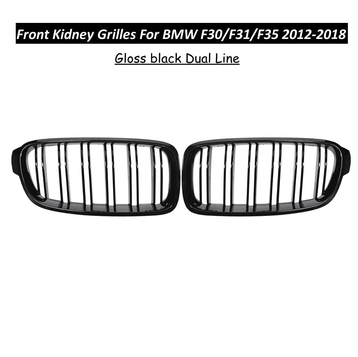 

Pair Front Kidney Grilles Grills Gloss black For BMW F30 F31 F35 320i 328i 335i 2012 2013 2014 2015 2016 2017 Car Racing Grills