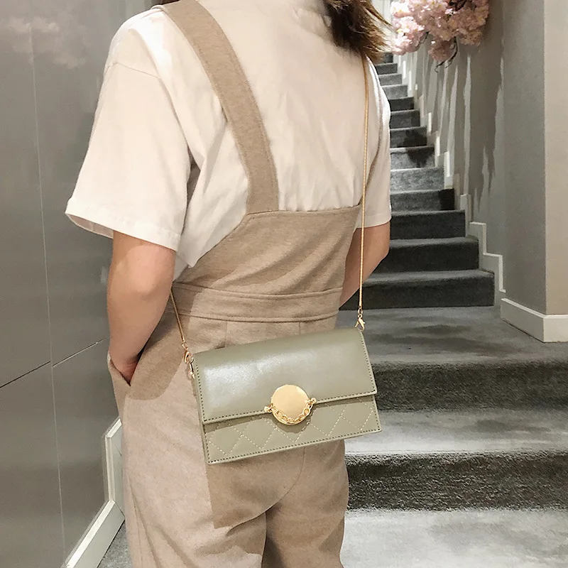 

2019 Summer New Arrival Fashion Korean-style Casual Circle Lock Car Suture Chain Crossbody Bag Online Celebrity WOMEN'S Bag