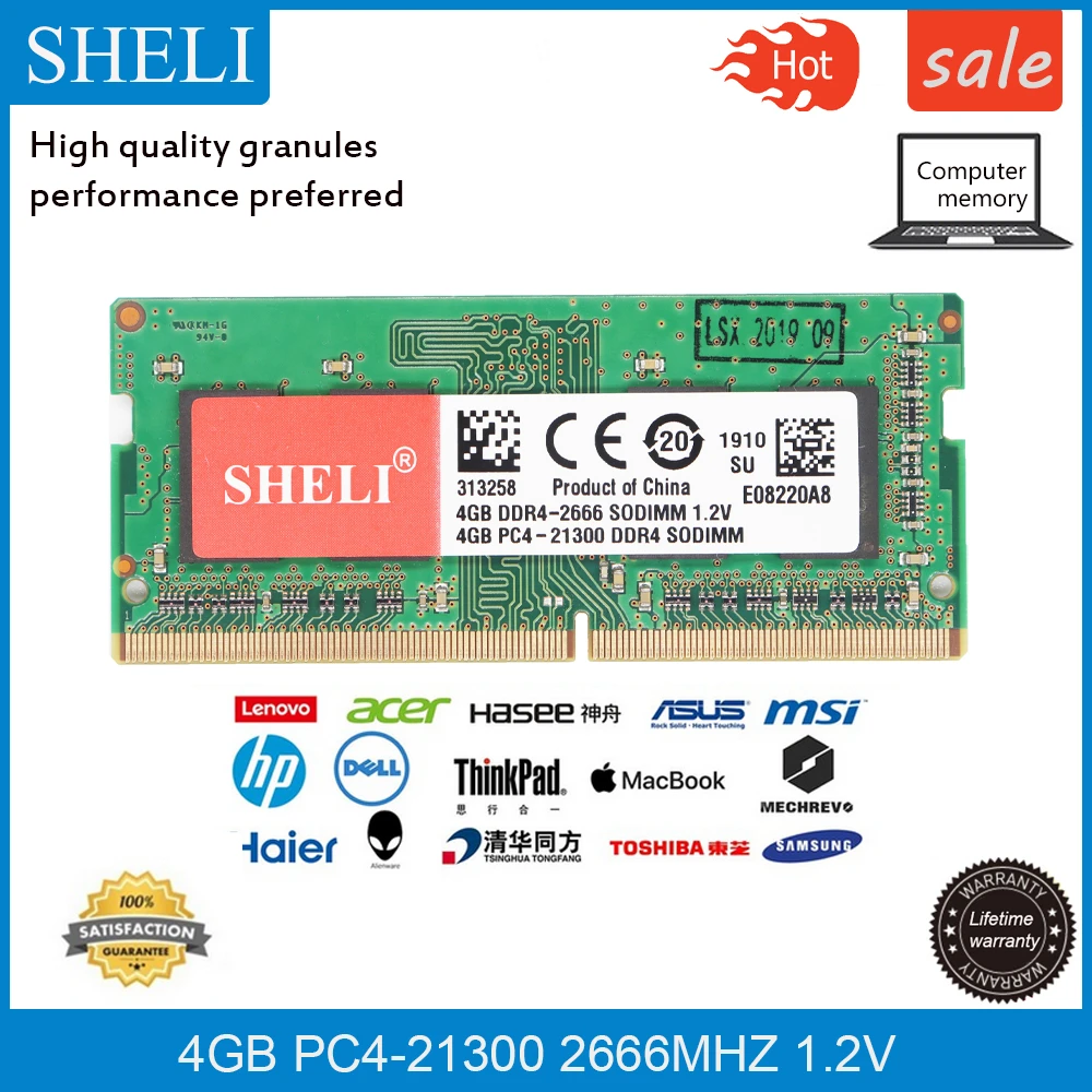 Sheli 4gb 8gb Pc4 Ddr4 2666mhz 1 2v Notebook Ram Sodimm Laptop Memory Rams Aliexpress