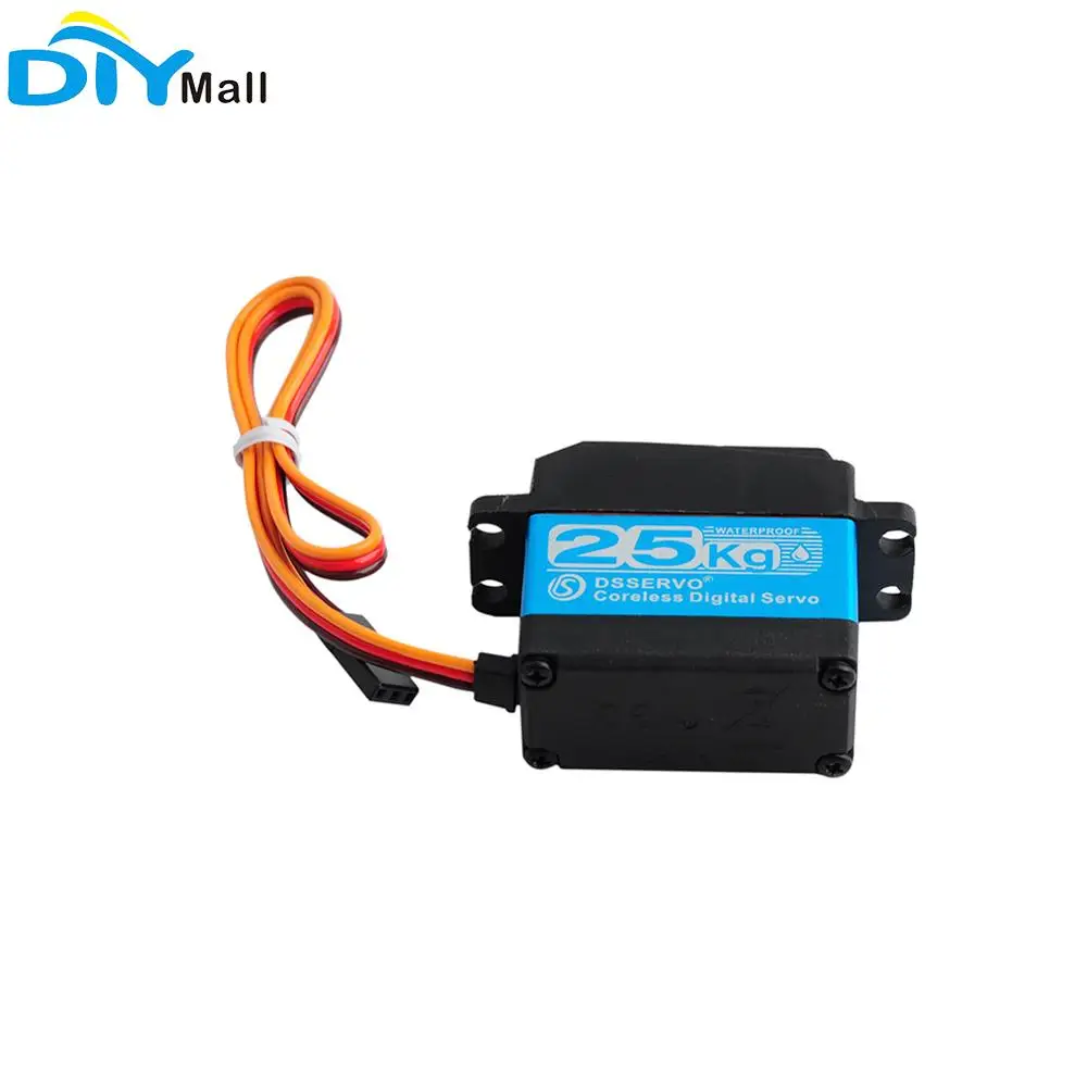 

180 Degree Servo Waterproof 7.4V DS3225 Coreless Digital Servo Blue 25KG with 25T Servo Arm IP67 for 1/8 1/10 Scale RC Cars