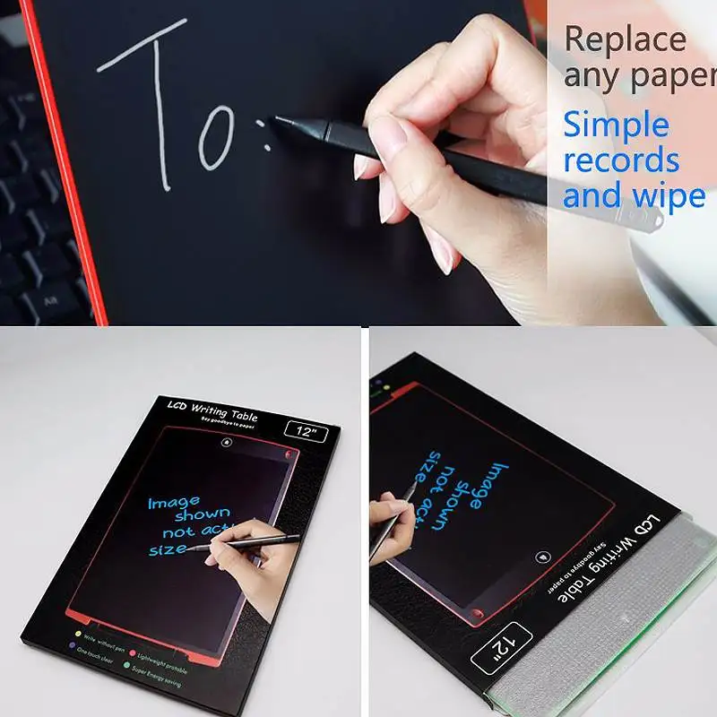12 дюймов Портативный Смарт ЖК-планшет для письма 3 в 1 электронный блокнот Рисование графика рукописный блокнот доска с кнопкой батареи