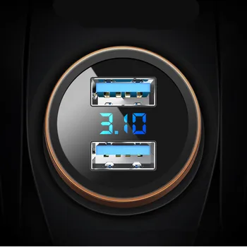 

3.1A Dual USB Car Charger LED Display For Toyota C-HR Matrix Mirai FUN WAY AURIS JPN Taxi AVALON Century Rush Fortuner Harrier