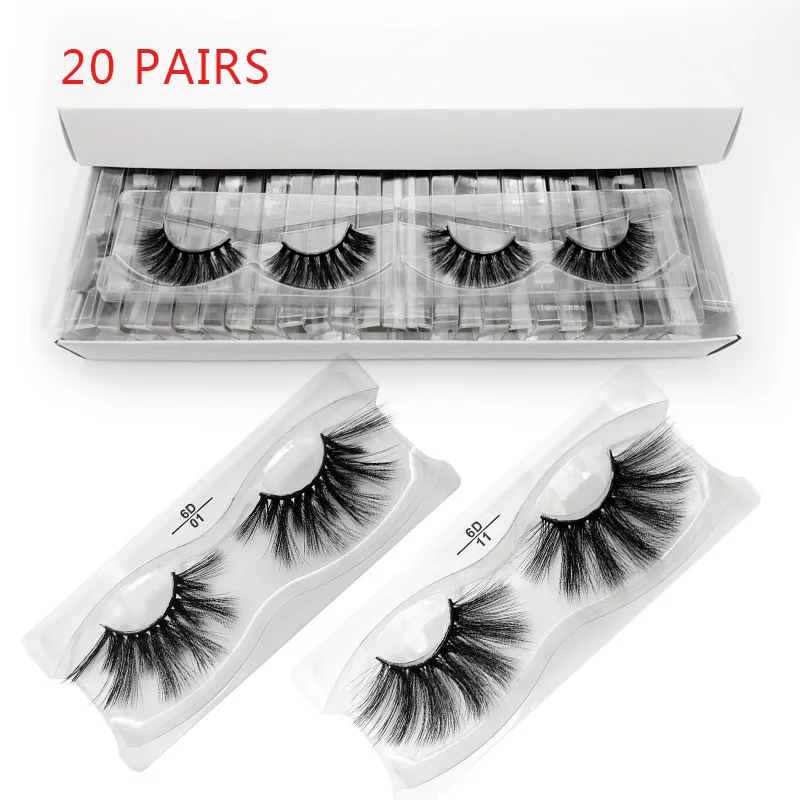 Mix 20 pairs 6D SHIDISHANGPIN 25 мм ресницы накладные ресницы оптом 3d норковые ресницы Объемные Макияж ресницы 25 мм Длинные накладные Ресницы cilios maquillaje - Цвет: Mix 20 pairs 6D