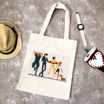 

Anime Cowboy Bebop Uncle Spike Spiegel Men See You Space Tote Bag Unisex Canvas Bags Shopping Bags Printed Shoulder Bag Foldable