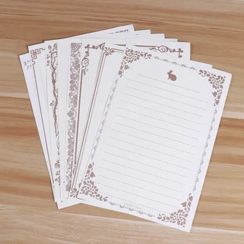 

8 Pcs Letter Paper Creative Vintage Lace Stationery for School Office Use(White Rabbit)