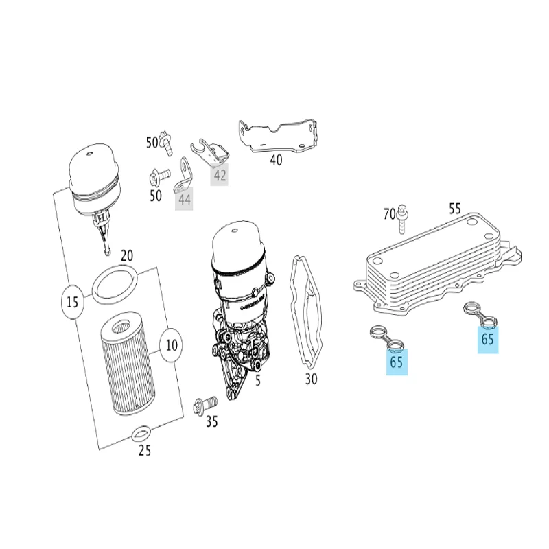 2PCS FOR Mercedes-Benz OM642 Engine Oil Cooler Seal Gasket Crankcase A6421880580