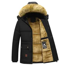Parka gruesa y cálida para hombre, chaqueta de lana con capucha, abrigo militar de carga, abrigo de terciopelo de talla grande 8XL, Invierno