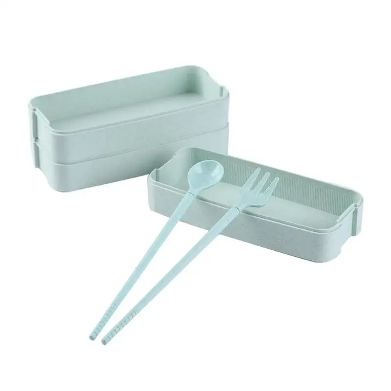900 мл 3 слоя Bento Box экологичный Ланч бокс контейнер для пищевых продуктов пшеничный