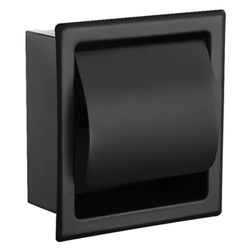 

Black Paper Holders Modern Wall Mount Matte Black 304 Stainless Steel Bathroom Toilet Paper Holder WC Roll Paper Tissue Box