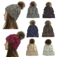 Уличный стиль осень зима Модная вязаная пряжа цветная вязаная шапка с отверстием для хвоста лента для волос шерстяная теплая шапка