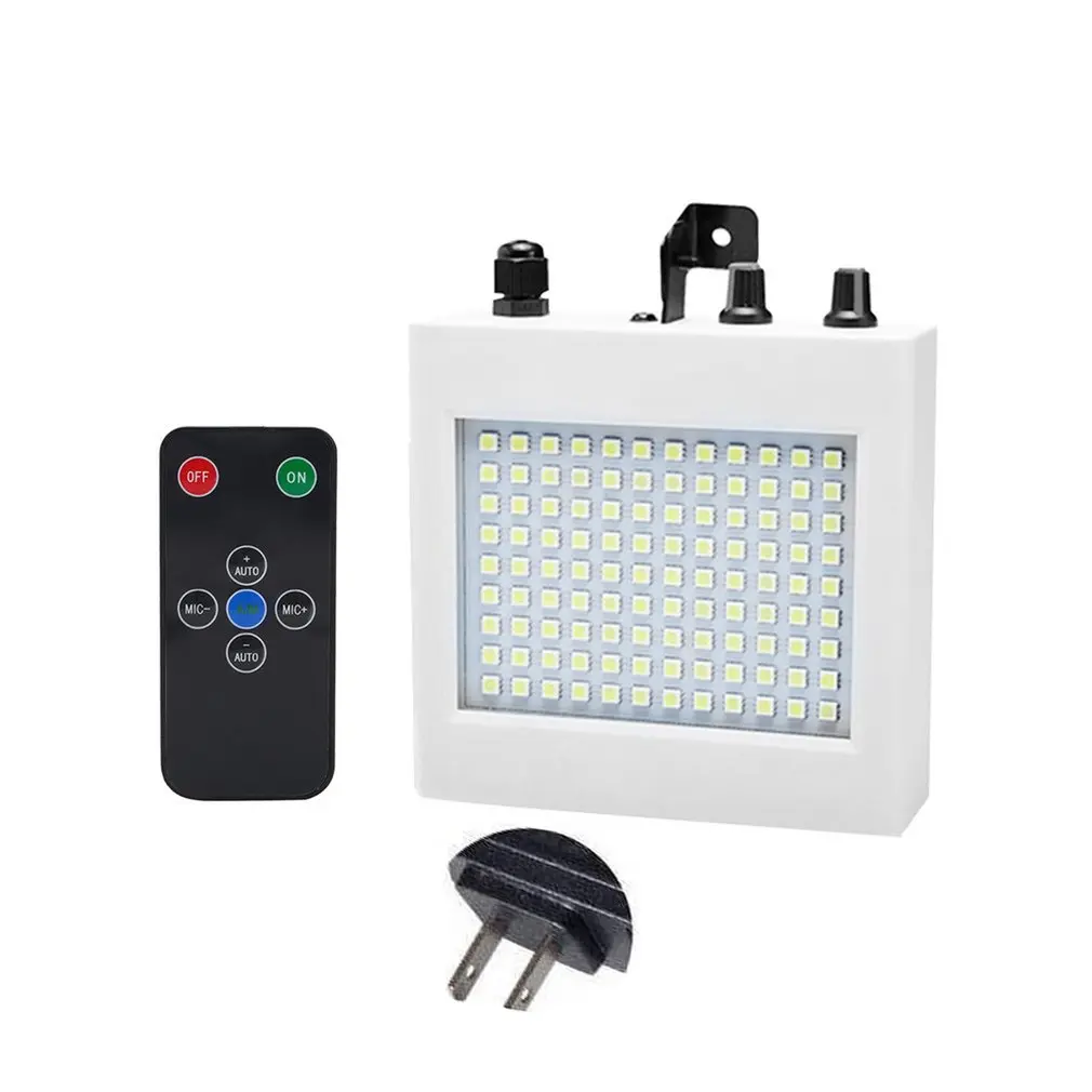 

25W LED Stage Lights 108 Patch Strobe Lights Mini Sound Control Lighting Special Effects Flash Lamp for Bar KTV Ballroom