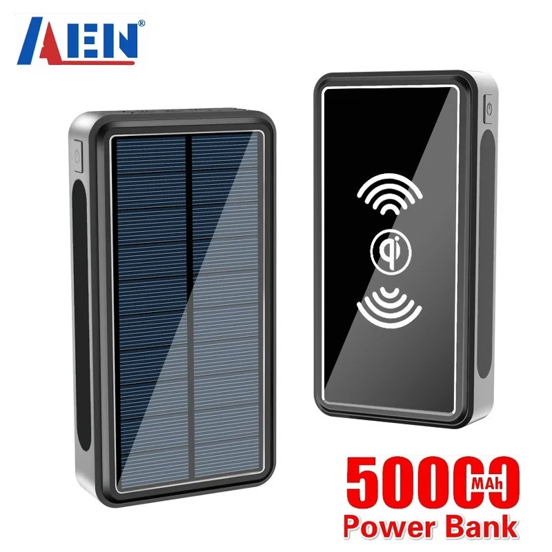 50000mAh Солнечное беспроводной Дополнительный внешний аккумулятор для мобильного