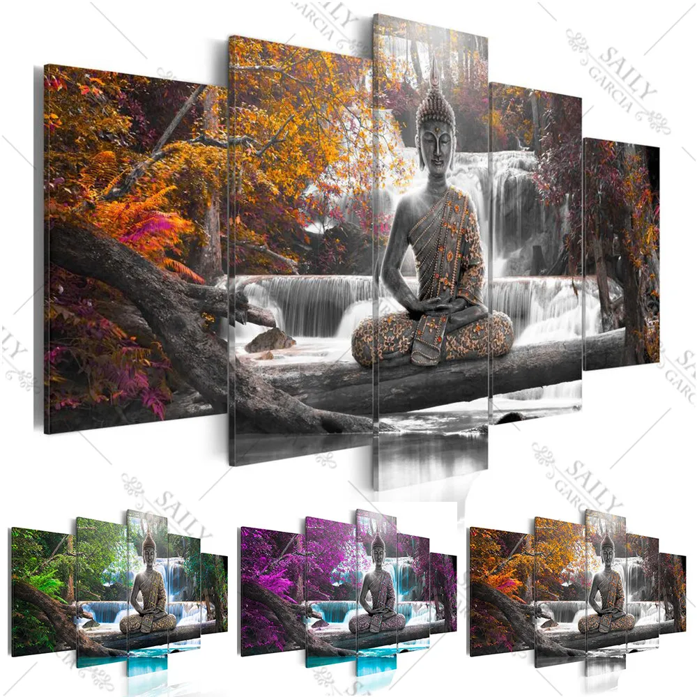 Будда холст живопись религиозная Настенная картина Современная роспись