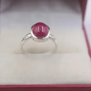 

Fine Sterling S925 Silver Women Ring Luck Red Chalcedony Smooth Band Ring US5-10 12mmW Fine Silver Not Plated Or Filled