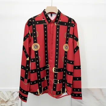 

2020 Spring Autumn Chic men's 3D print Long sleeves Shirt Fashion men casual Shirts C146