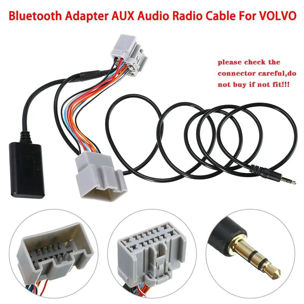 14 контактный автомобильный аудиоприемник адаптер AUX в Bluetooth аудиокабель для Volvo