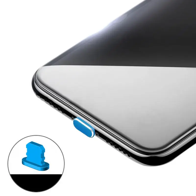 Мини порт зарядки Пылезащитная заглушка для зарядки Cenicienta Jack Пробка для iphone 5S 6 6s 7 8 X Xr Xs Max защита для iphone 11 pro max - Цвет: Синий