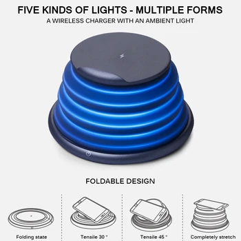 

Night Light Wireless Charger Sleep Atmosphere Lamp Telescopic Phone Holder Night Light Fast Wireless Charger Pad For Xiaomi