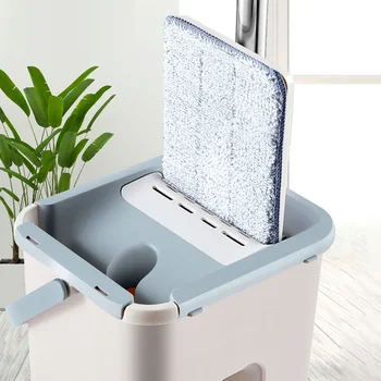 

1/8pcs Durable Hand-free Wash Flat Squeeze Mops Automatic Rotation Practical Floor Cleaning Microfiber Mop with Bucket