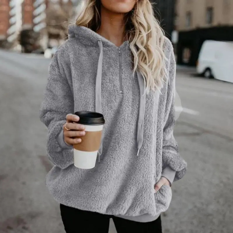 5Xl новые зимние женские толстовки повседневные однотонные флисовые толстовки теплые с капюшоном пушистые толстовки размера плюс