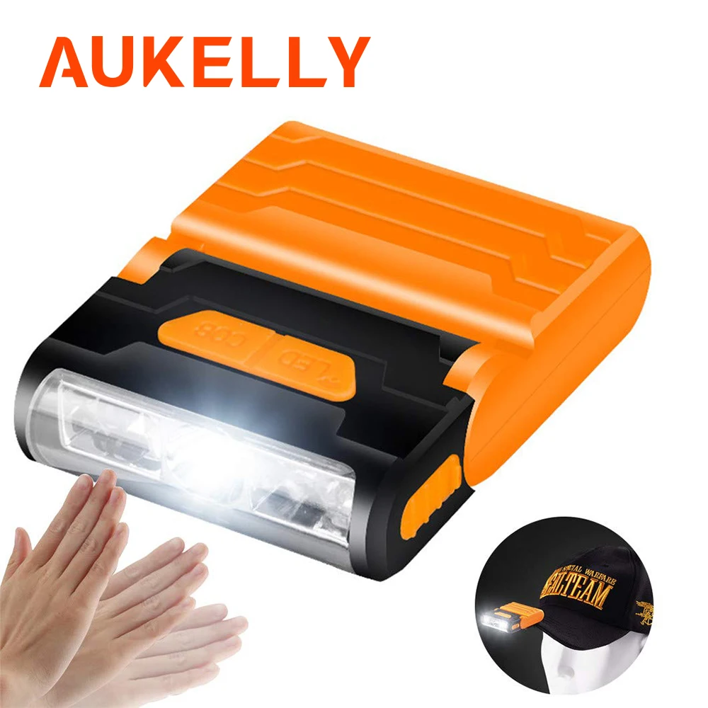 

Rechargeable Body Motion Sensor LED Headlamp Hat clip light adjustable Lamp cap Waterproof material Built-in lithium battery