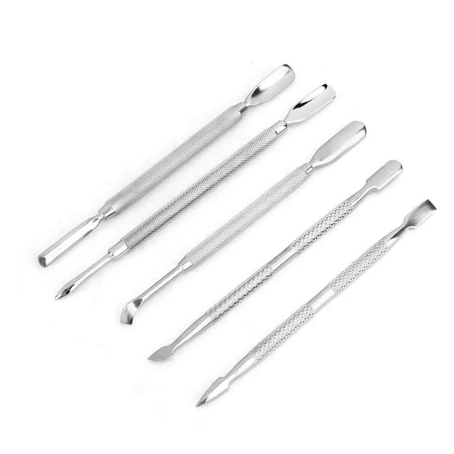 Nail Extension Kit 5pcs Professional Stainless Steel Dead Skin Fork Steel Pusher Nail Trimmer Manicure Tool Set