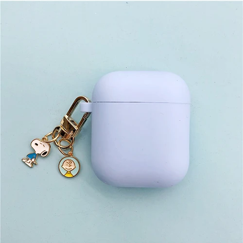 style C Силиконовый чехол с милой собачкой из мультфильма для Apple Airpods, чехол, аксессуары для наушников с Bluetooth, защитное декоративное кольцо для ключей - Цвет: style C