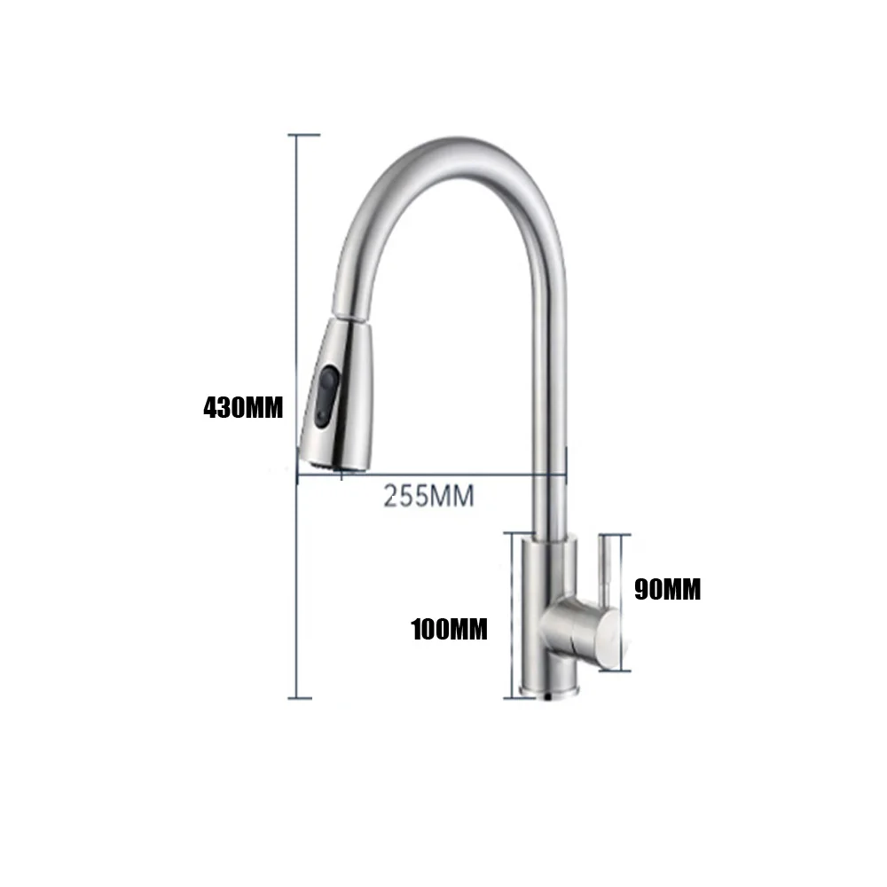 black kitchen tap Kitchen Faucet Hot and Cold Water Faucet Sink Faucet, Spring Pull-out Single-handle Faucet, 360 Rotating Kitchen Faucet single bowl kitchen sink