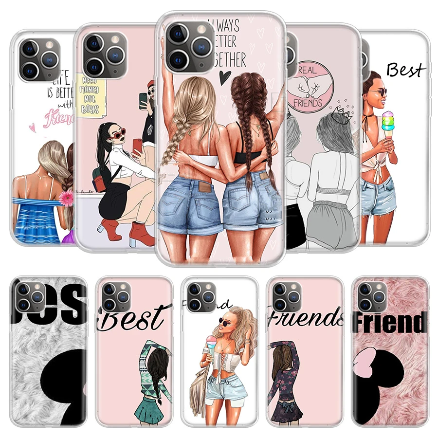 Girls Best Friends Forever BFF Cover Phone Case For iPhone 13 12 11 Pro 7 6  X 8 6S Plus XS MAX + XR Mini SE 5S Coque Shell Capa|Phone Case & Covers| -  AliExpress