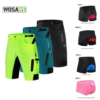 

WOSAWE 2020 Men's Cycling Shorts Reflective Anti-Sweat MTB Shorts DIY Gel Pad Bicycle Pants Water Resistant Bicycle Short Women