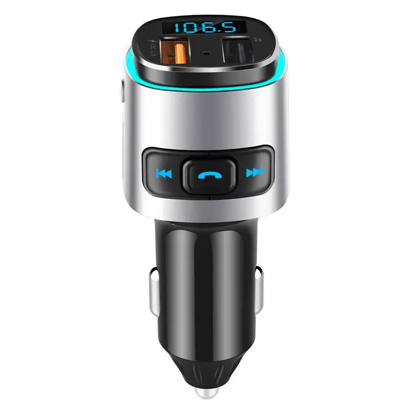 

Car Bluetooth FM Transmitter Audio Handsfree Car Kit Car Audio MP3 Player with QC3.0 Quick Dual USB Car Charger