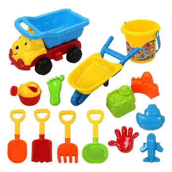 

15 Pcs High Quality Beach Sand Toys Set With Bucket Shovels Summer Winter Outdoor Playing Digging Tool Kit For Kids Toddlers