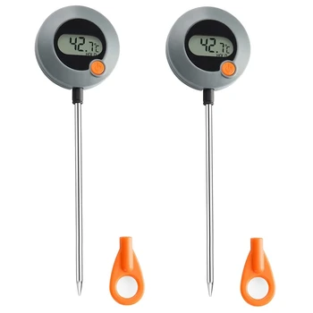 

Digital Meat Thermometer-Steak Thermometer-BBQ Thermometer for Grilling Smoker,Long Probe for Kitchen Cooking 2Packs